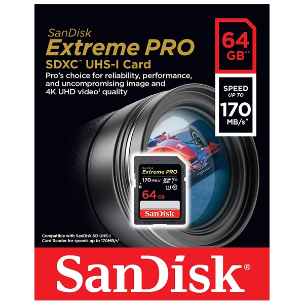 SanDisk Extreme PRO 64GB Class 10 UHS-I SD Card